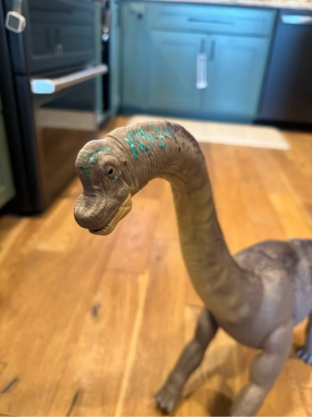 Mattel Gray & Black Long-Neck Dinosaur Figure